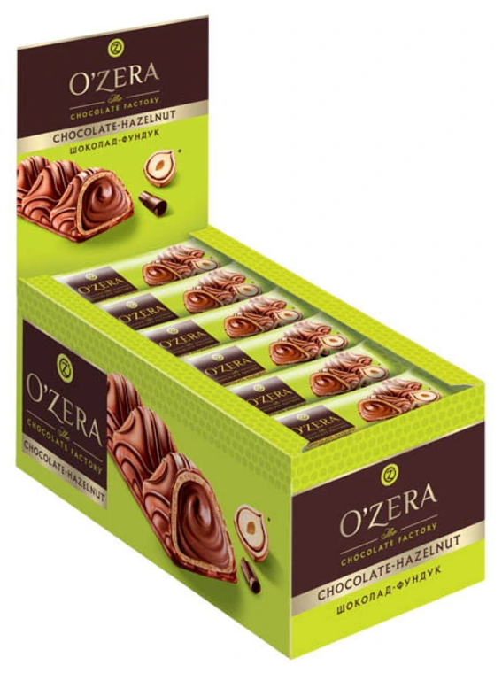 OZERA батончик Chocolate Hazelnut, 24шт. Х 23г