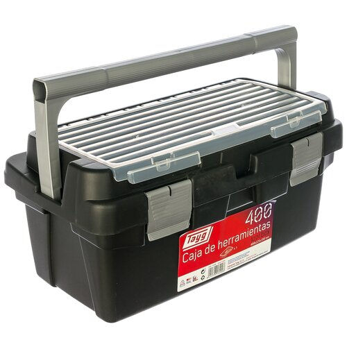 ящик для инструмента tayg 12 с лотком прозрачный 290х170х127 мм Ящик Tayg № 400, 40x22.4x20 см, 15.8'' , черный, 3 шт.
