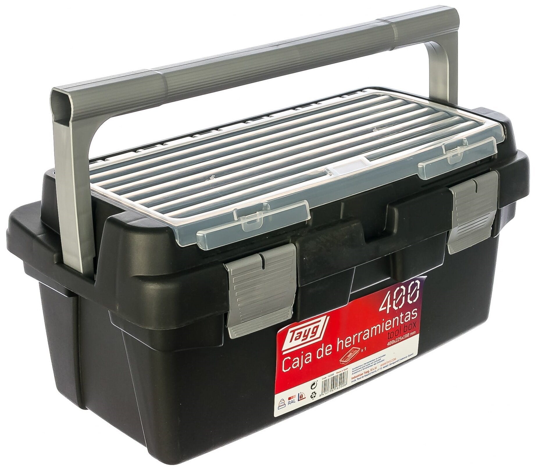 Ящик для инструментов TAYG №400 (400х225х190мм) лоток+органайзер в крышке 162008