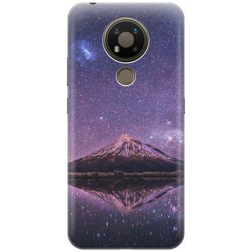 Ультратонкий силиконовый чехол-накладка для Nokia 3.4 с принтом Гора и звездное небо ультратонкий силиконовый чехол накладка для honor 30 pro с принтом гора и звездное небо