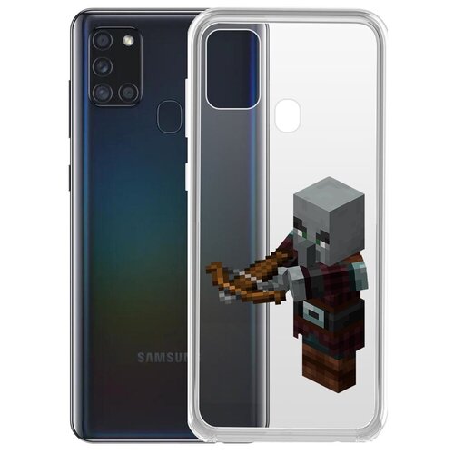 Чехол-накладка Krutoff Clear Case Разбойник для Samsung Galaxy A21s (A217) чехол накладка krutoff clear case minecraft разбойник для realme c11 2021