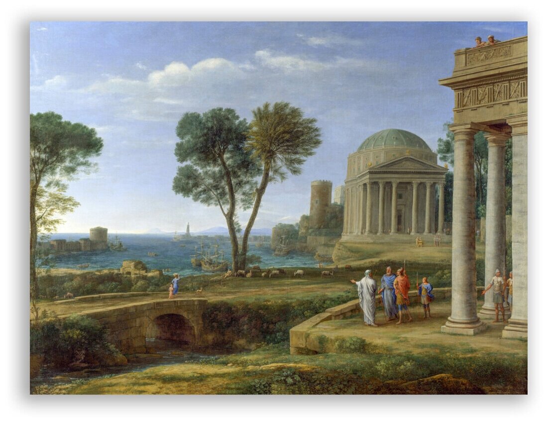 Картина на холсте с подрамником / Claude Lorrain / Лоррен Клод - Пейзаж с Аэносом в Делосе