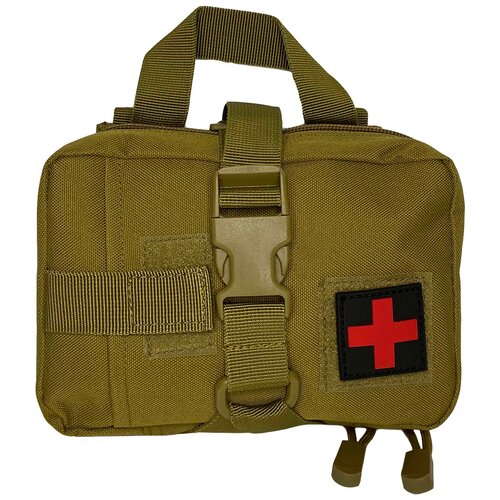 Тактическая аптечка сумка-чемоданчик 18х14х6 см Без наполнения цвет хаки песок