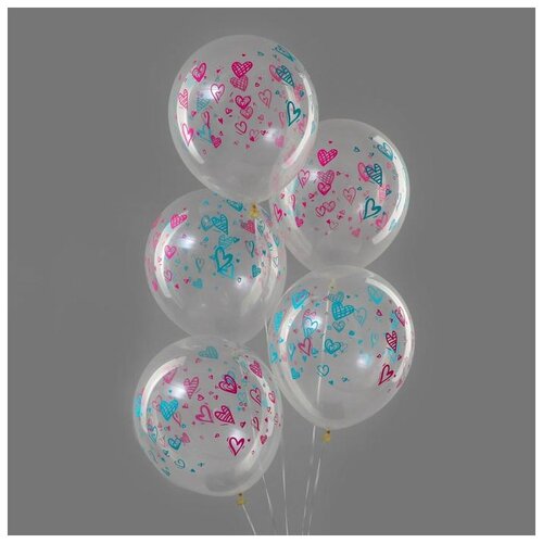 фото Набор воздушных шаров страна карнавалия любовь (5 шт.) прозрачный