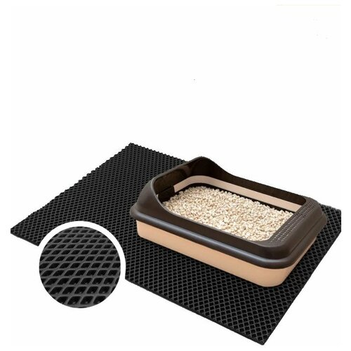 Коврик для лотка желтый 50 х 70 см ЭВА / EVA ячейки / Коврик для животных прямоугольный