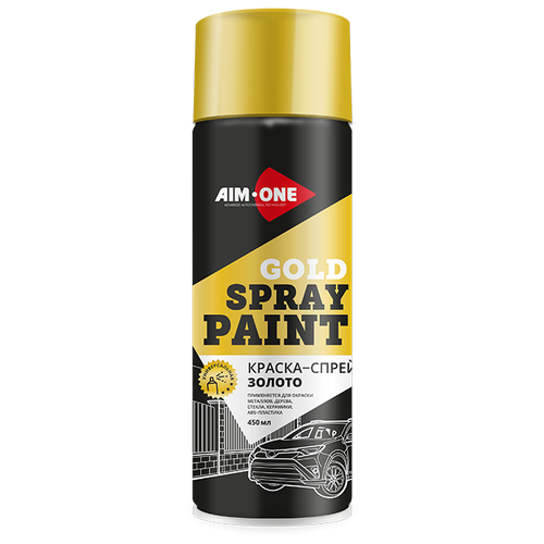 Краска Aim-One Spray Paint металлик, gold, глянцевая, 450 мл