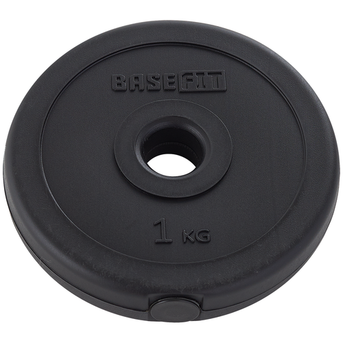 Диск пластиковый BASEFIT BB-203 1 кг, d=26 мм, черный