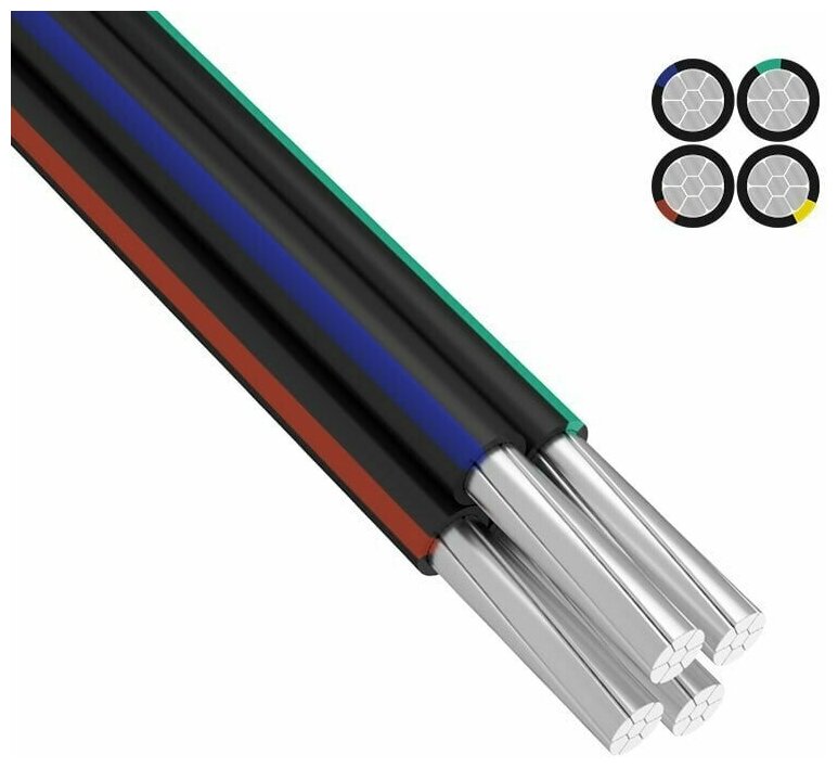 фото Провод самонесущий СИП-4 4x16,0 мм² 100 м ГОСТ REXANT