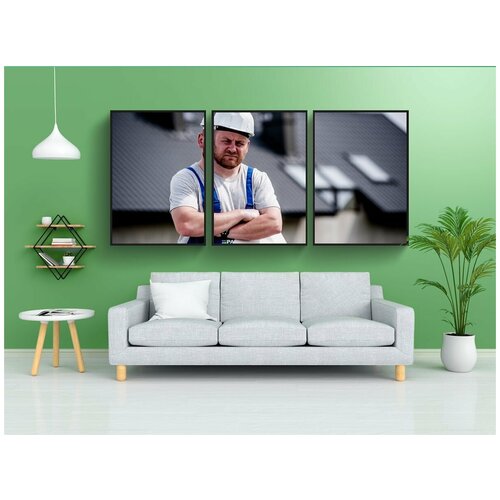 фото Набор модулных постеров для интерьера "здание, профессиональный, наемный рабочий" 60x90 см. в тубусе, без рамки lotsprints