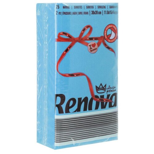 Салфетки бумажные RENOVA Red Label Blue, 25 листов