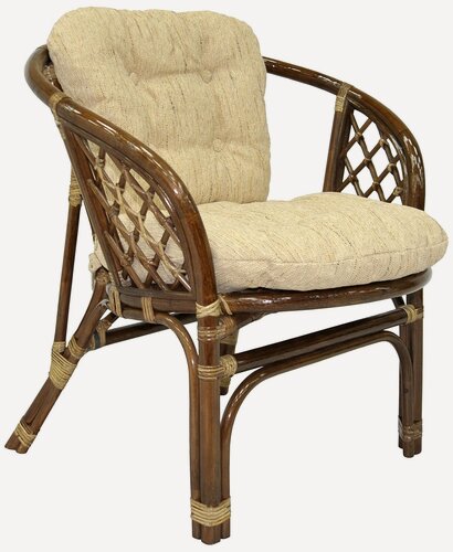 Изображение товара Кресло из натурального ротанга с подушкой Багама, цвет темно-коричневый