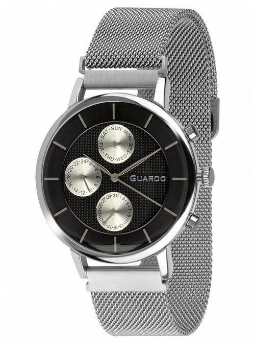 Наручные часы Guardo Premium, серебряный, черный