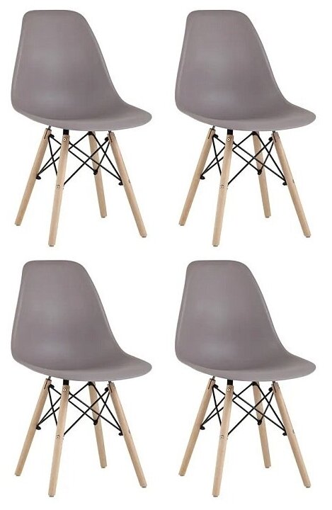 Комплект стульев RIDBERG DSW EAMES (4 шт., материал сиденья: полипропилен, цвет серый)