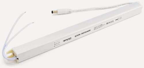 Изображение товара Импульсный блок питания 24В с коннектором 2,1х5,5 мм для светильника светодиодной ленты или LED лампы / Универсальный адаптер питания для светодиодного освещения 36Вт, AC 170-264В, 1.5А, гарантия 1 год / БП с защитой от перегрузки, перегрева и замыкания