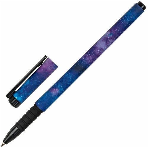 Ручка шариковая Brauberg Soft Touch Grip Space (0.35мм, синий цвет чернил, мягкое покрытие) 36шт. (143714)