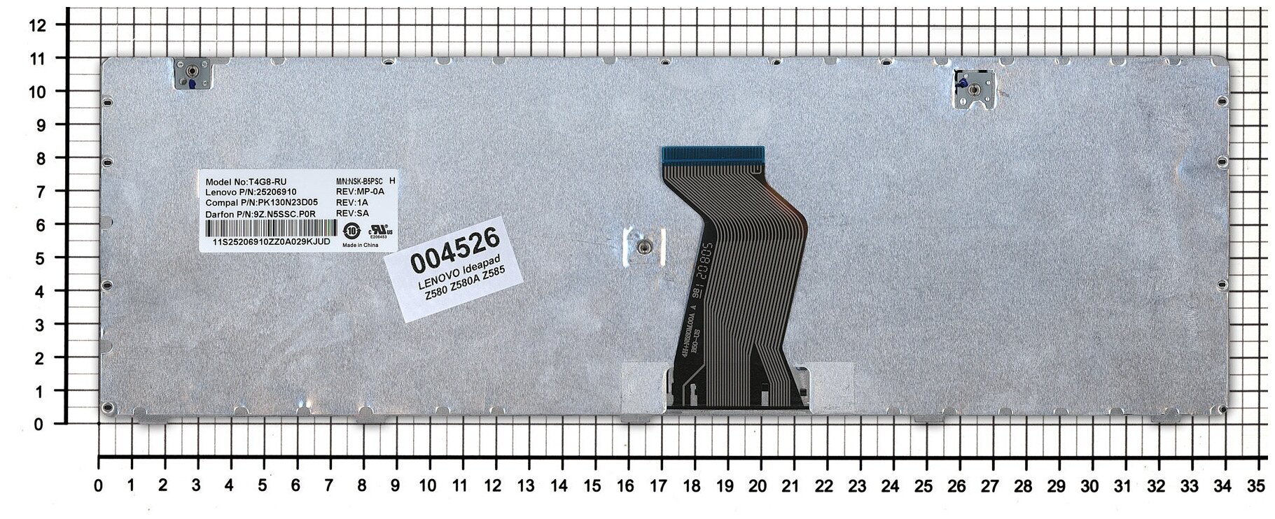 Клавиатура для ноутбука Lenovo IdeaPad G585 черная с серой рамкой