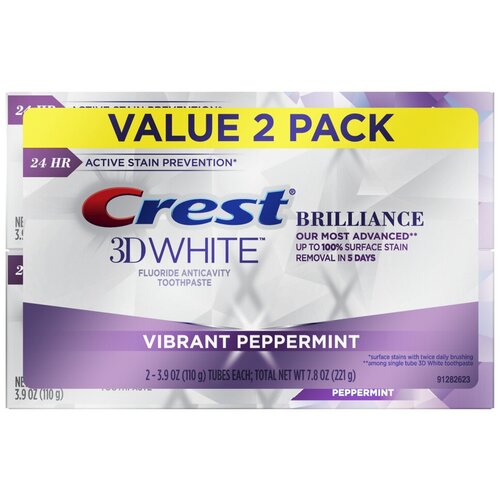 Crest 3D White Brilliance Vibrant Peppermint – Комплект из 2-х Отбеливающих зубных паст