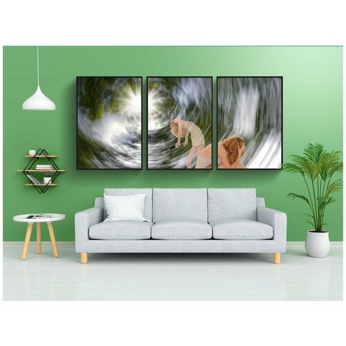 фото Набор модулных постеров для интерьера "водоворот, sog, девочка" 60x90 см. в тубусе, без рамки lotsprints