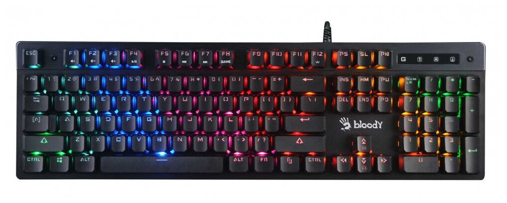 Клавиатура A4Tech Bloody B500N серый USB for gamer LED