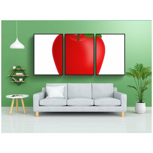 фото Набор модулных постеров для интерьера "значок яблока, яблоко, иконы" 60x90 см. в тубусе, без рамки lotsprints