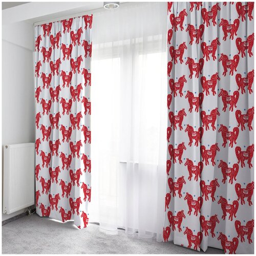 Фотошторы из габардина новогодние Good Room, 290x270 см.