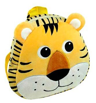 фото Детский плюшевый Рюкзак - мордочка Лёвы - Сластены, с лямками и ушками, 25 см