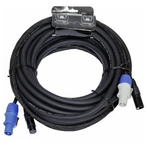 Кабель смежный INVOTONE ADPC1010 3х1.5мм & 2х0.22мм; PowerCon in/out - XLR DMX in/out; 10 м