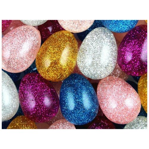 Мячи прыгуны 55мм Яйцо Блестящее, 10 шт упаковка в лотке для яиц