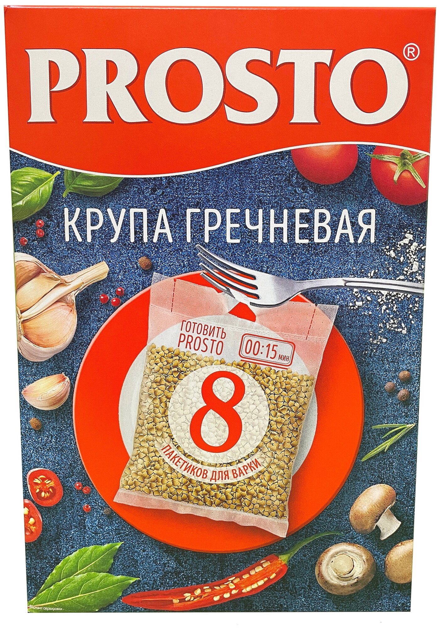 Крупа "PROSTO" Гречневая. Гречка просто 8 пакетов в коробке. Греча. Каша. 500гр х 12шт. 96 порций. 6000гр - фотография № 1