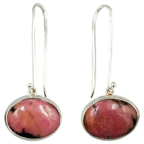 Серьги Невский-Т из серебра с родонитом 43607ВР