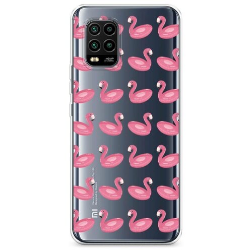 фото Силиконовый чехол "надувные фламинго" на xiaomi mi 10 lite / сяоми ми 10 лайт case place