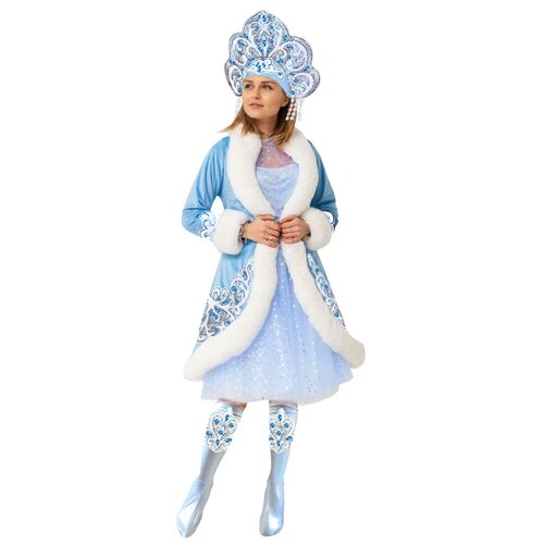 Костюм Снегурочка Боярская (14506) 46 костюм снегурочка ярко голубой 14326 44 46