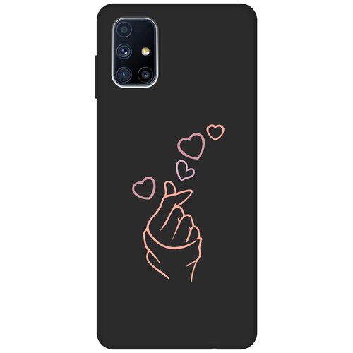 Матовый Soft Touch силиконовый чехол на Samsung Galaxy M51, Самсунг М51 с 3D принтом K-Heart черный матовый soft touch силиконовый чехол на samsung galaxy m51 самсунг м51 с 3d принтом kiss черный