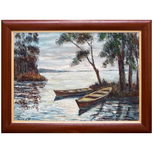 фото Картина маслом "карельские лодки" барабаш русская живопись
