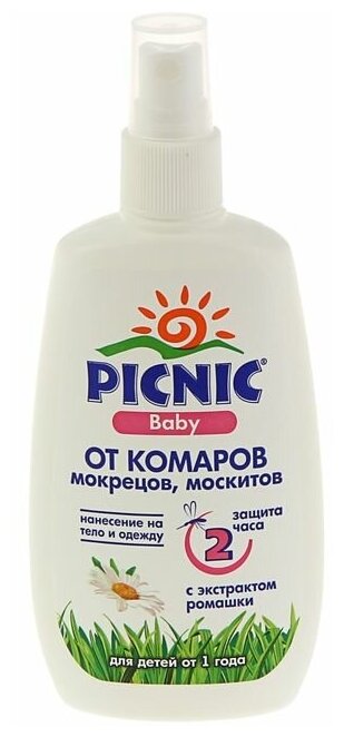 Спрей от комаров Picnic Baby, 120 мл./В упаковке шт: 1