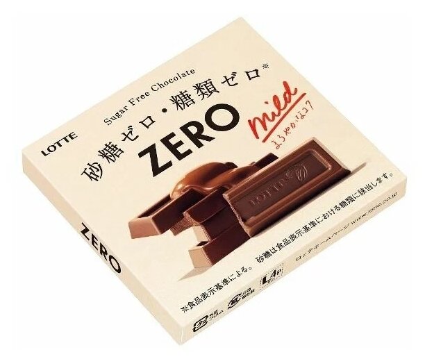 Шоколад молочный LOTTE "ZERO" без сахара, 50г. Japan - фотография № 1