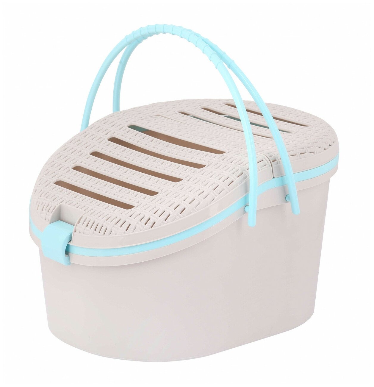 фото Переноска животных Альтернатива Мур-мяу, 45 x 37,5 x 41 см, светло-серая