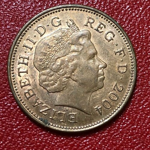 Монета Великобритания 2 пенса 2004 год. Елизавета 2 # 5-9 монета великобритания 2 пенса 1994 год королева елизавета 2 2 3