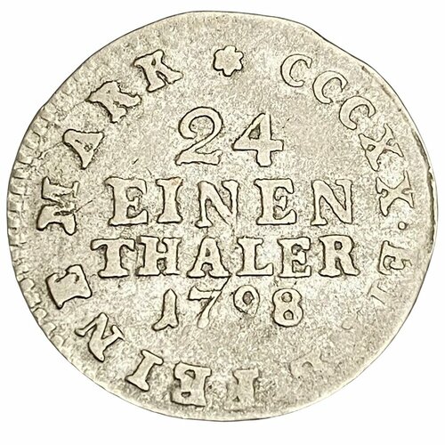 Германия, Саксония 1/24 талера 1798 г. клуб нумизмат монета 2 гроша саксонии 1792 года серебро фридрих август iii