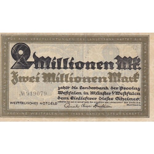Германия (Веймарская Республика) Мюнстер 2000000 марок 1923 г.