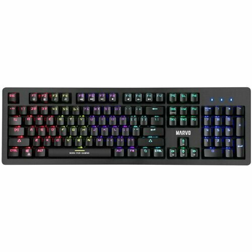 Клавиатура игровая Marvo KG916 104 клавиши механическая с подсветкой проводная USB 16м черная 358300₽