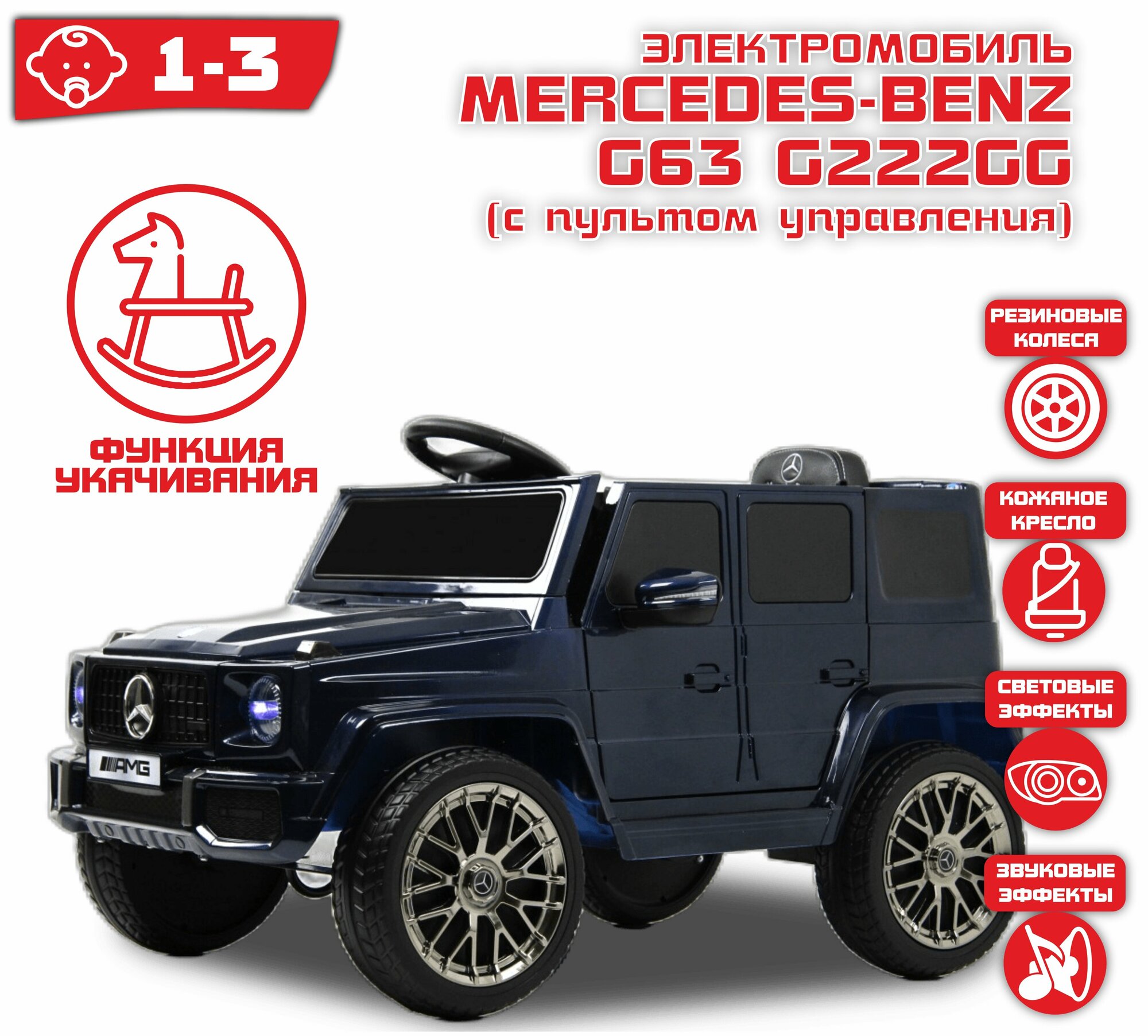 Электромобиль Mercedes AMG G63 G222GG Синий Глянец