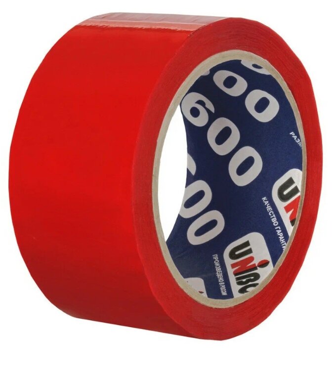 Клейкая лента упаковочная UNIBOB 600 48ммх66м 45мкм (6шт) (красный)