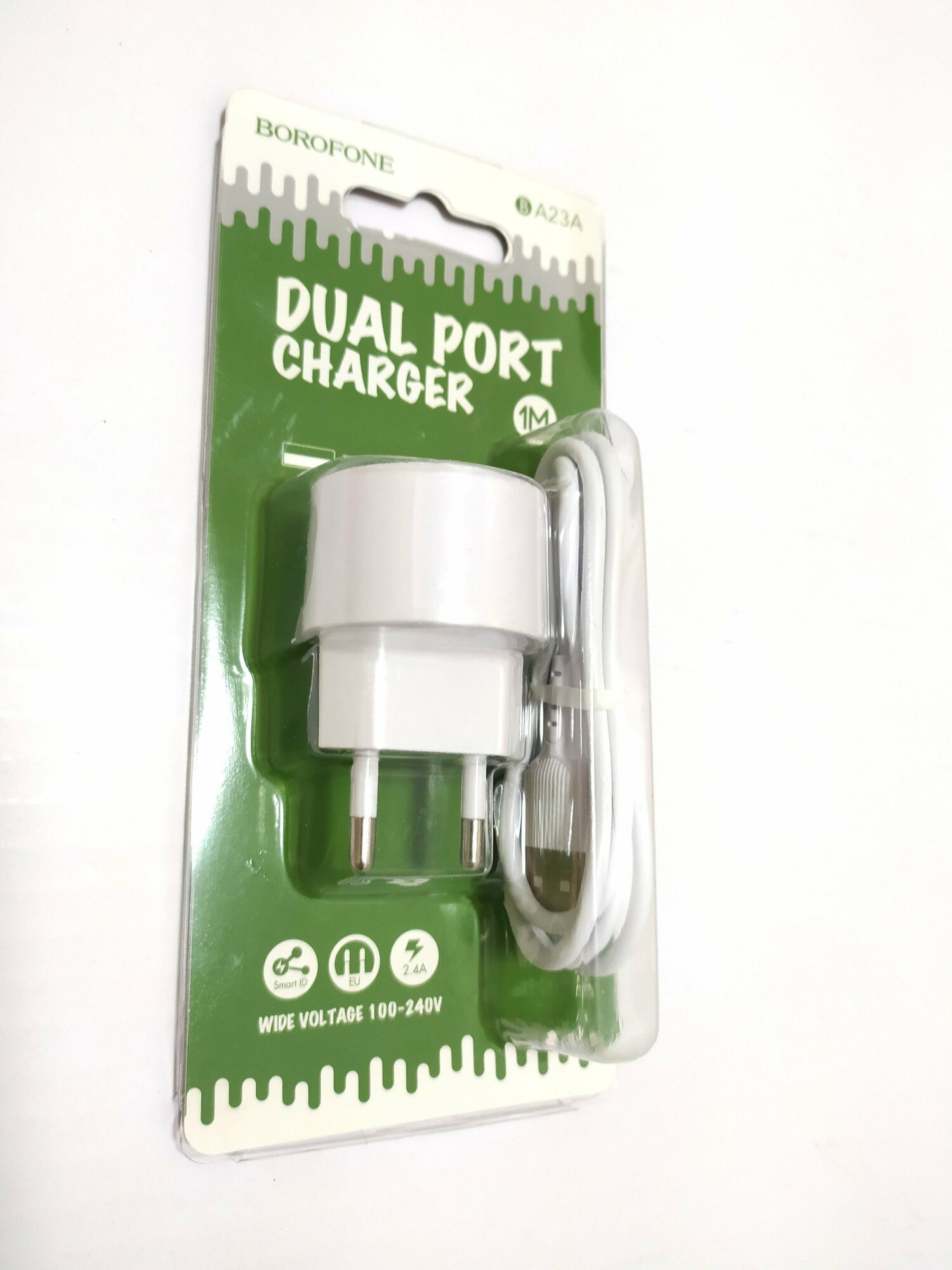 Зарядный комплект Borofone BA23A Brilliant + кабель USB Type-C, white