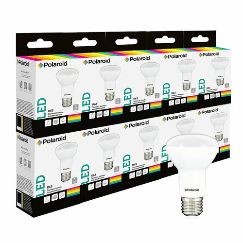 Светодиодная лампа Polaroid 220V R63 8,5W 3000K E27 680lm (10 шт.)