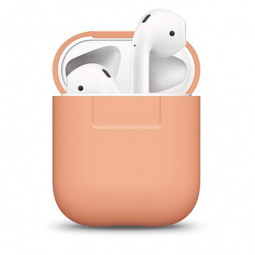 Силиконовый чехол для Apple AirPods Elago Silicone Case (персиковый)