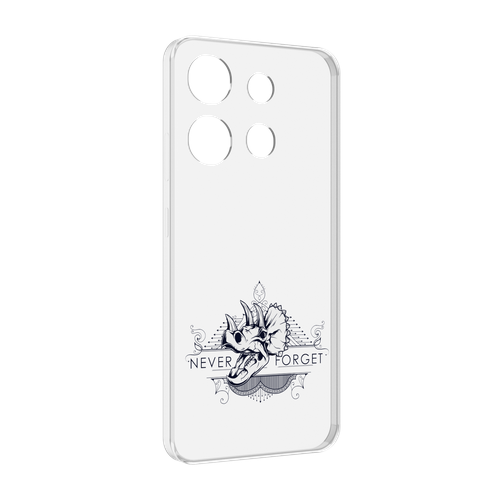 Чехол MyPads логотип носорога никогда не забуду для Infinix Smart 7 задняя-панель-накладка-бампер