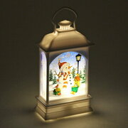 Сувенир с подсветкой «Новогодняя лампа со снеговичком» 12,5*6,5 см, Белый (3xLR44)