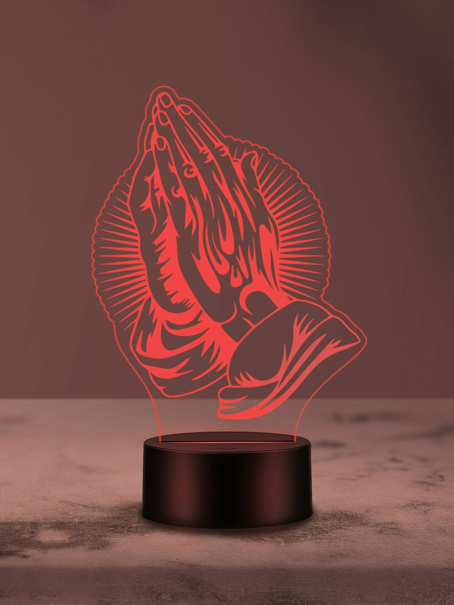 Ночник "Молитва" ночная лампа, 3Д светильник, ладони - фотография № 3