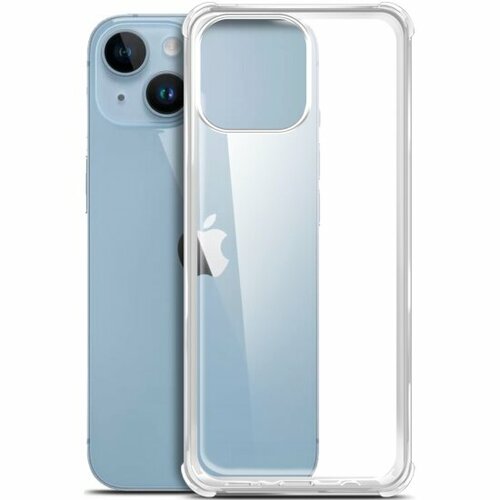 Силиконовый чехол Borasco для Apple iPhone 14 Plus, бампер, с усиленными углами, прозрачный чехол на apple iphone 15 эпл айфон 15 противоударный прозрачный с усиленными углами защитными бортами bumper case brozo
